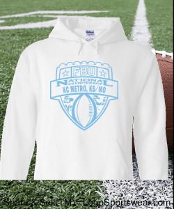 KC Metro, KS/MO - White Hoodie with Light Blue Design Zoom