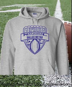 Dallas Metro - Sport Grey Hoodie with Purple Design Zoom