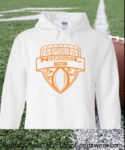 Austin - White Hoodie with Orange Design Zoom