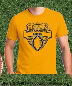 Illinois - Gold Tee with Navy Design Zoom