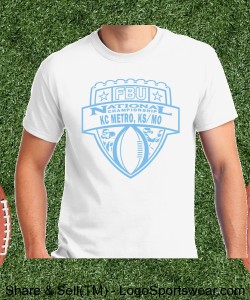 KC Metro, KC/MO - White Tee with Light Blue Design Zoom